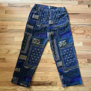 UO PRINTED PATCHWORK CORDUROY BEACH PANT